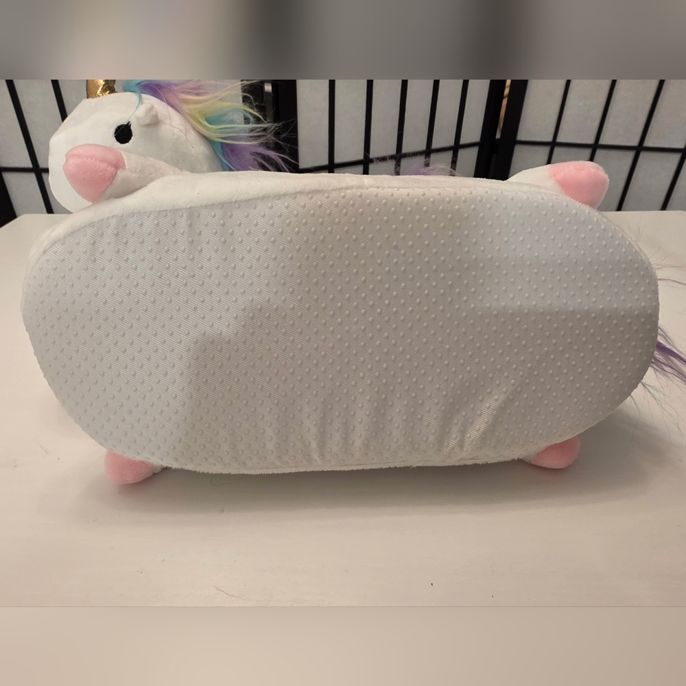 Like New ~ Sharplace Women's White Unicorn Plush Light Up Slippers ~ Sz 4.5-10 - Picture 8 of 11